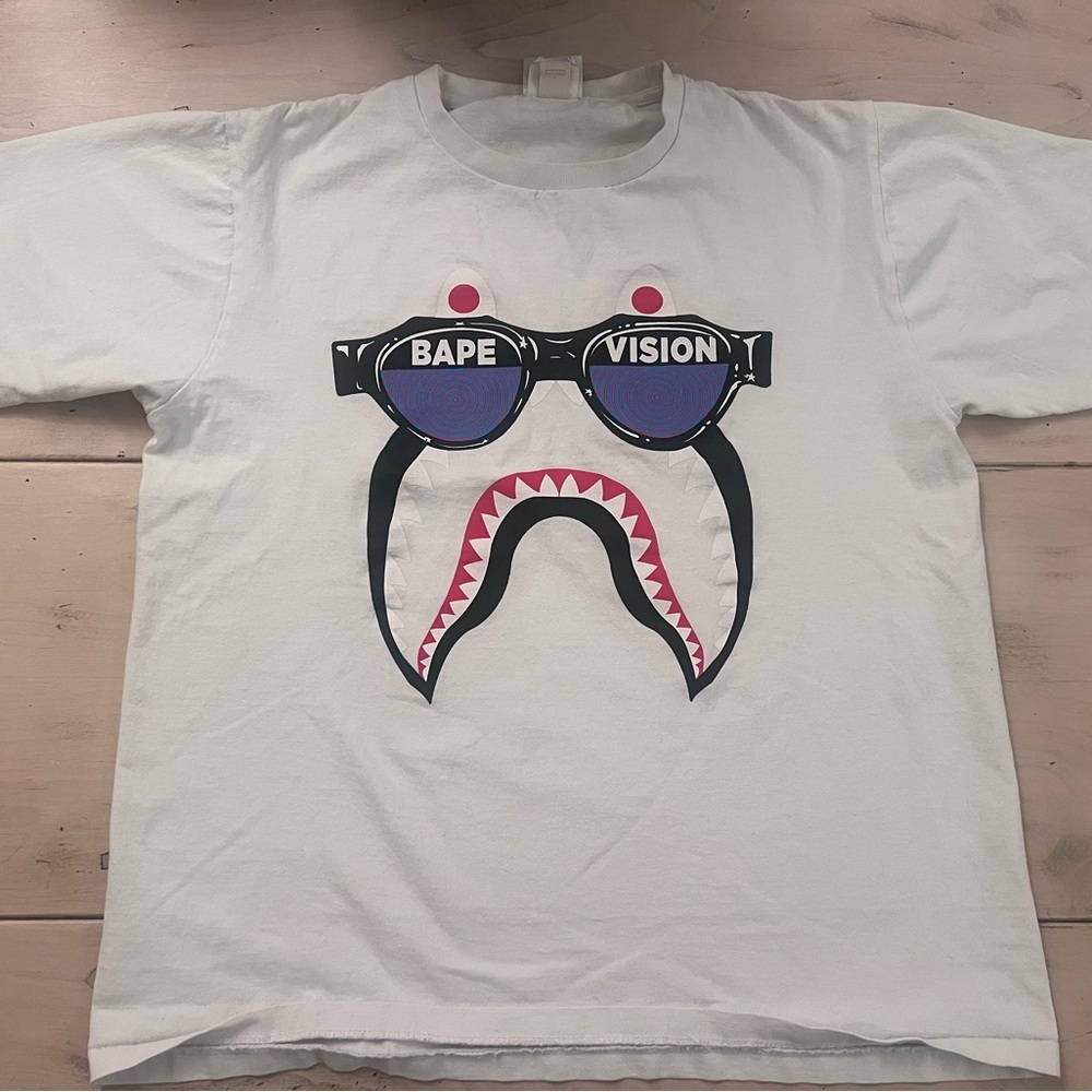 Bape White Tee with Iconic Logo